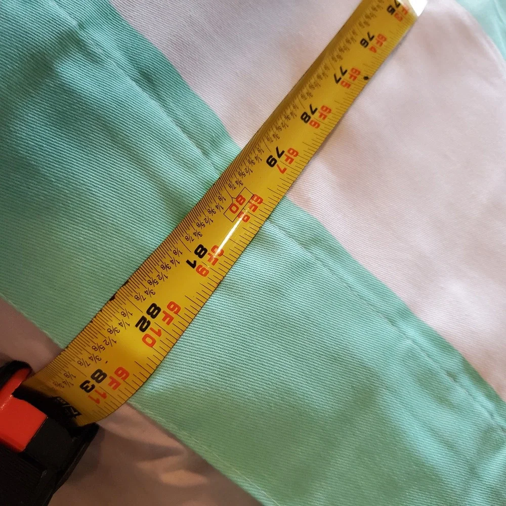 Pillowfort Mint Green and White Striped Curtain Panels Set of 2 42x84 Rod Pocket